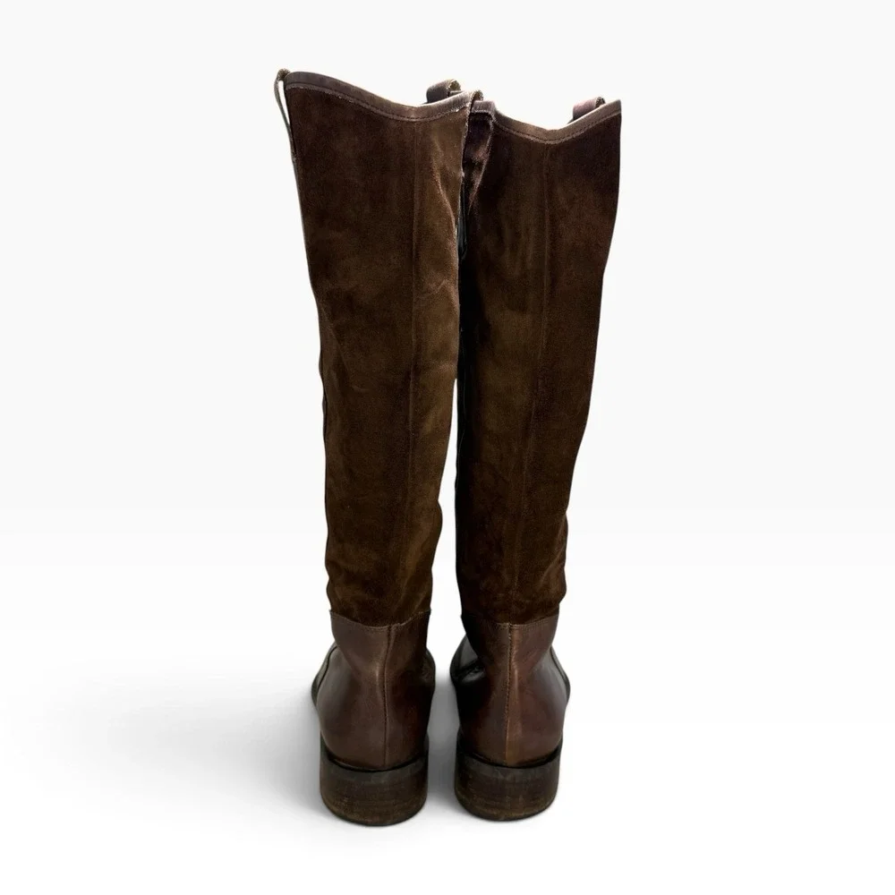 Eddie Bauer Brown Tall Equestrian Style Leather Footbed Suede Shaft Boots 8M